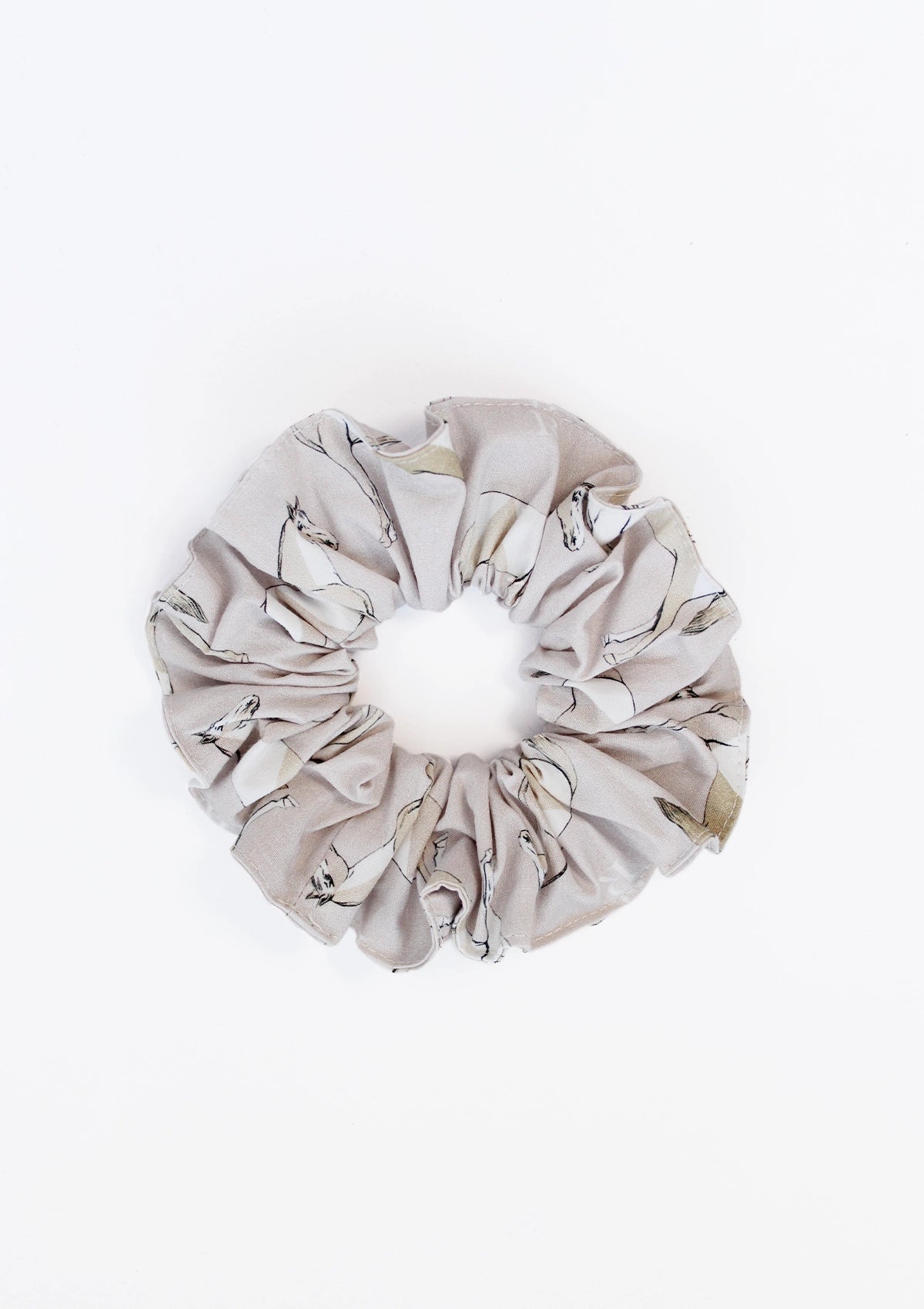 Hair Scrunchie Mini Geo Print | Beige