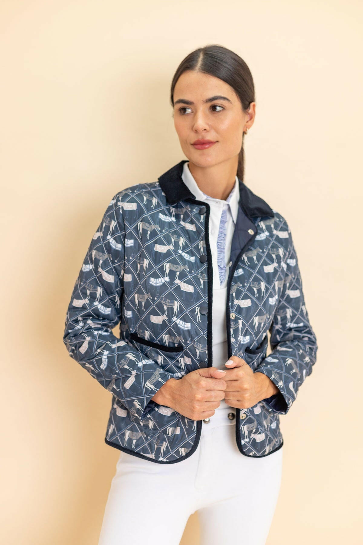Barn Quilted Jacket | Victory Print | Midnight