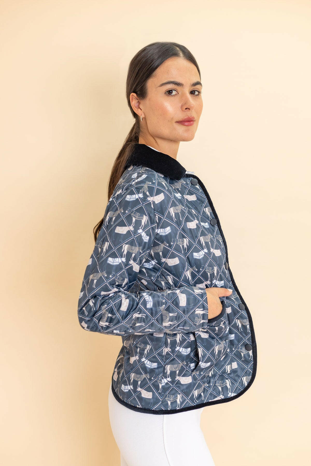 Barn Quilted Jacket | Victory Print | Midnight