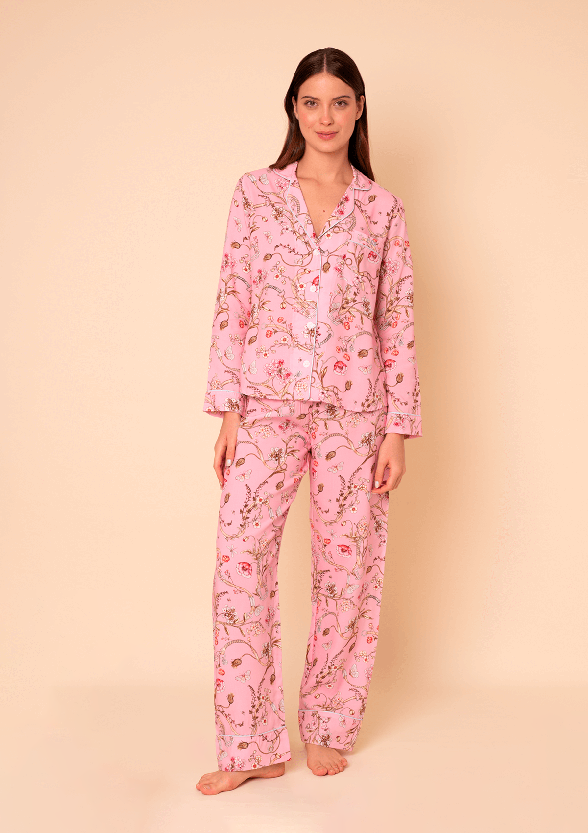 Herbaria Equestrian Pajama Set | Long Sleeve | Rose