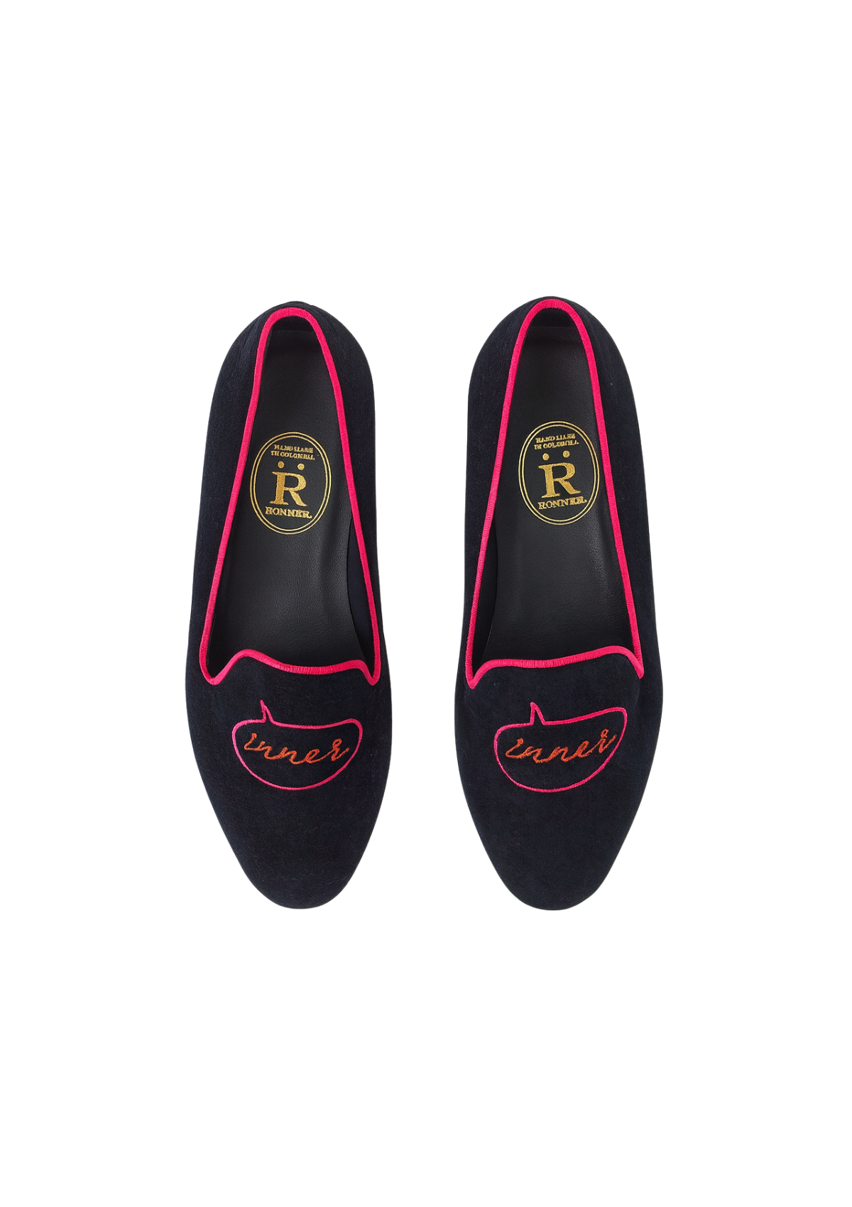 Mimosa Velvet Loafers | Inner | Navy & Fushcia I Sample
