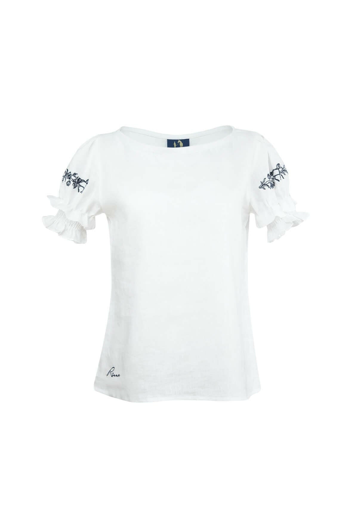 Sunstride Linen Blouse | Short Sleeve | White