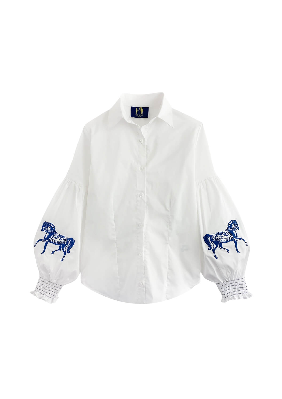 Annie Shirt Embroidered | White | Red Horse