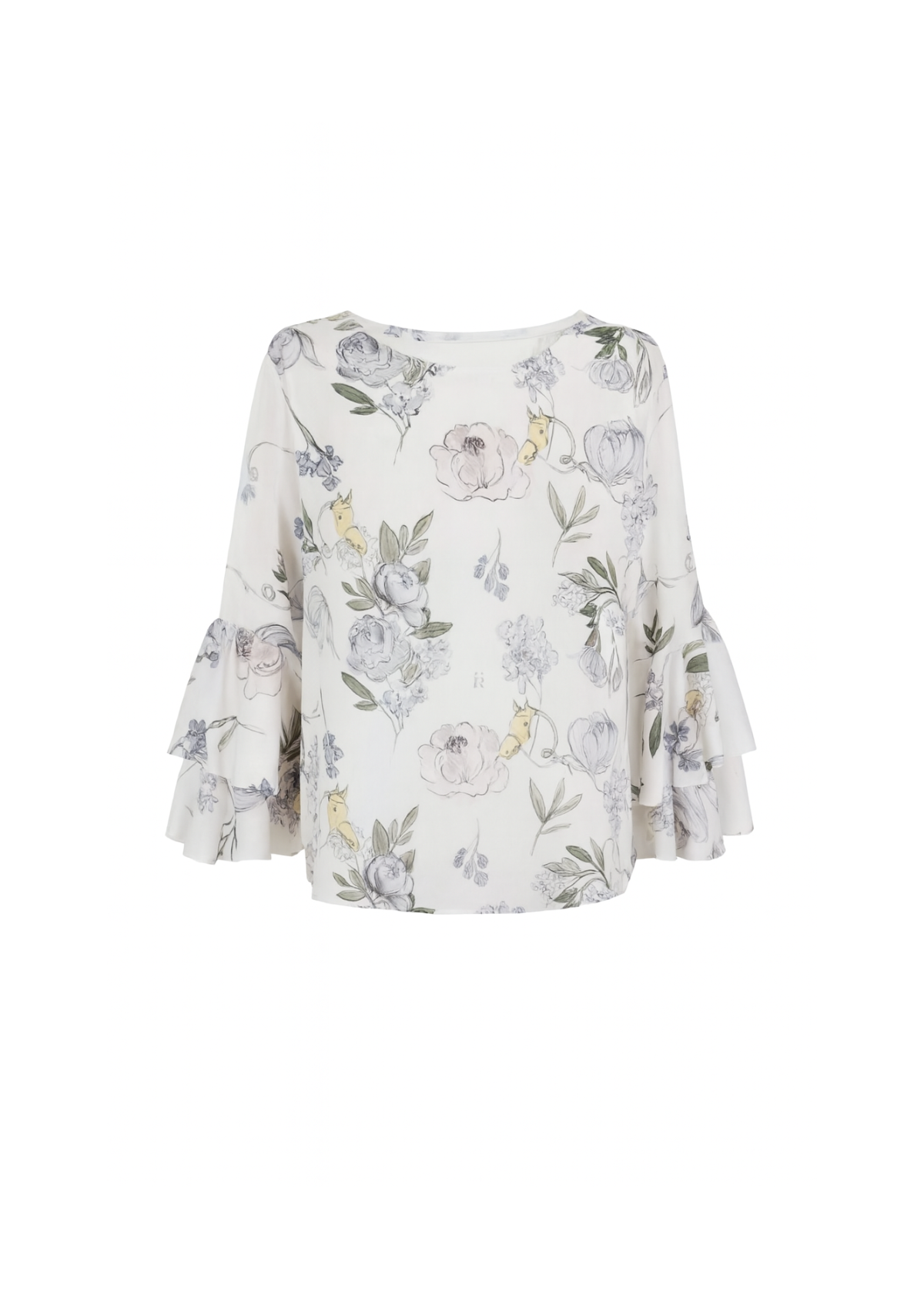 Alba Floral Blouse I White | Sample