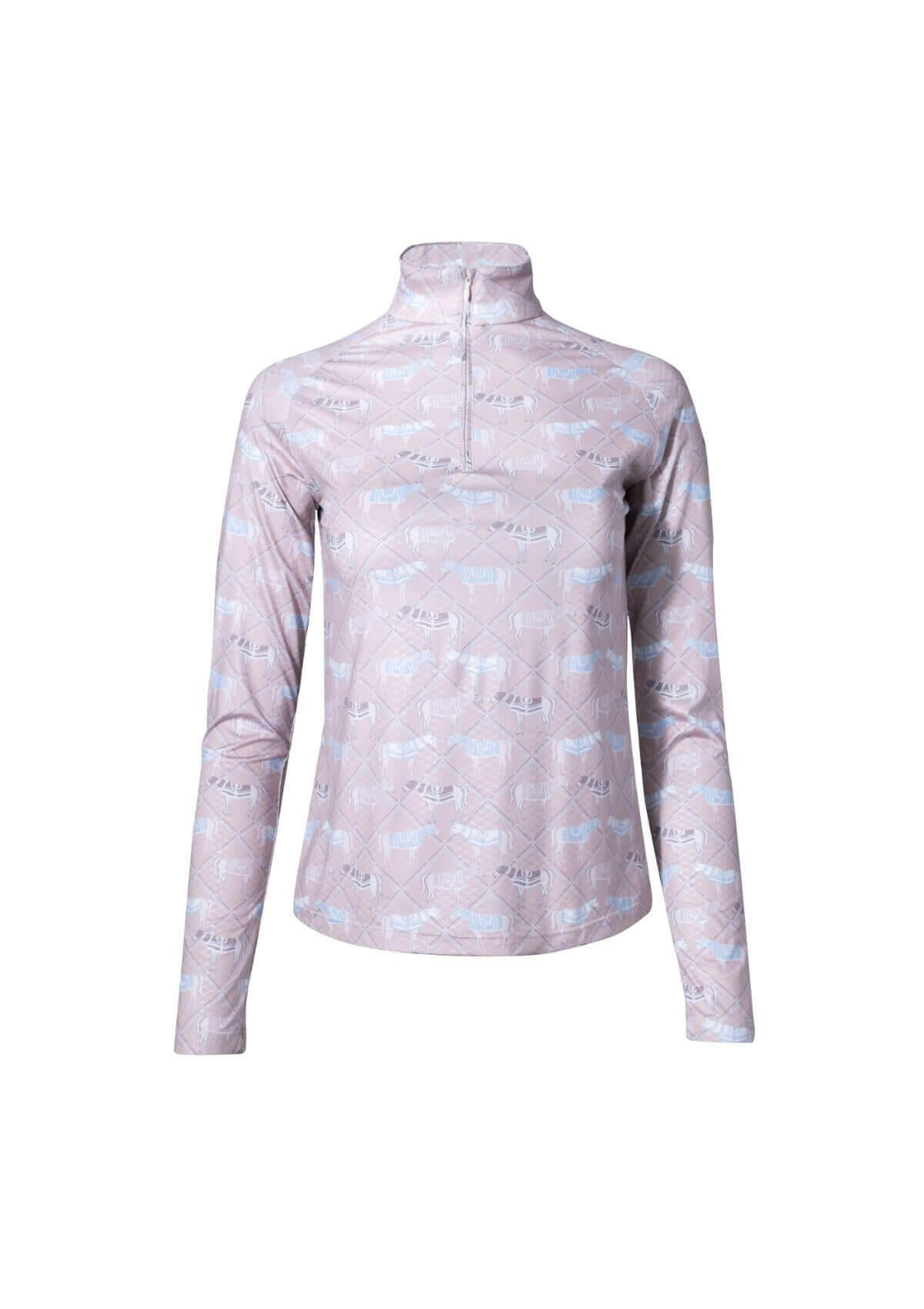 Bliss Q-Zip | Long Sleeve | Victory Print | Rose