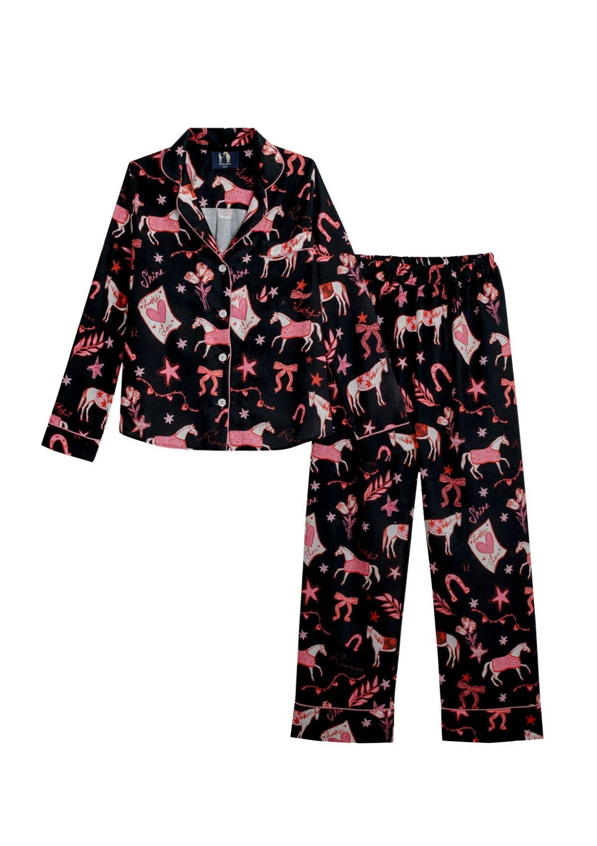 Riding The Stars PJ's Set | Long Sleeve | Black | Sample