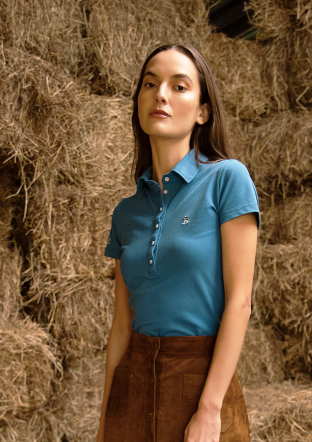 Lucia Cotton Polo-Shirt Short Sleeve | Teal