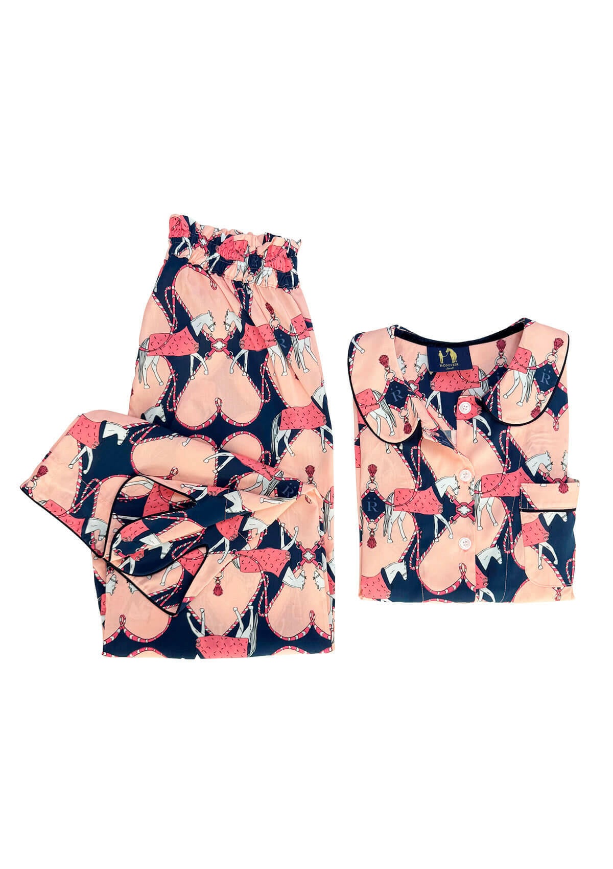 Horsebond PJ's Set | Short Sleeve and Pants | Navy