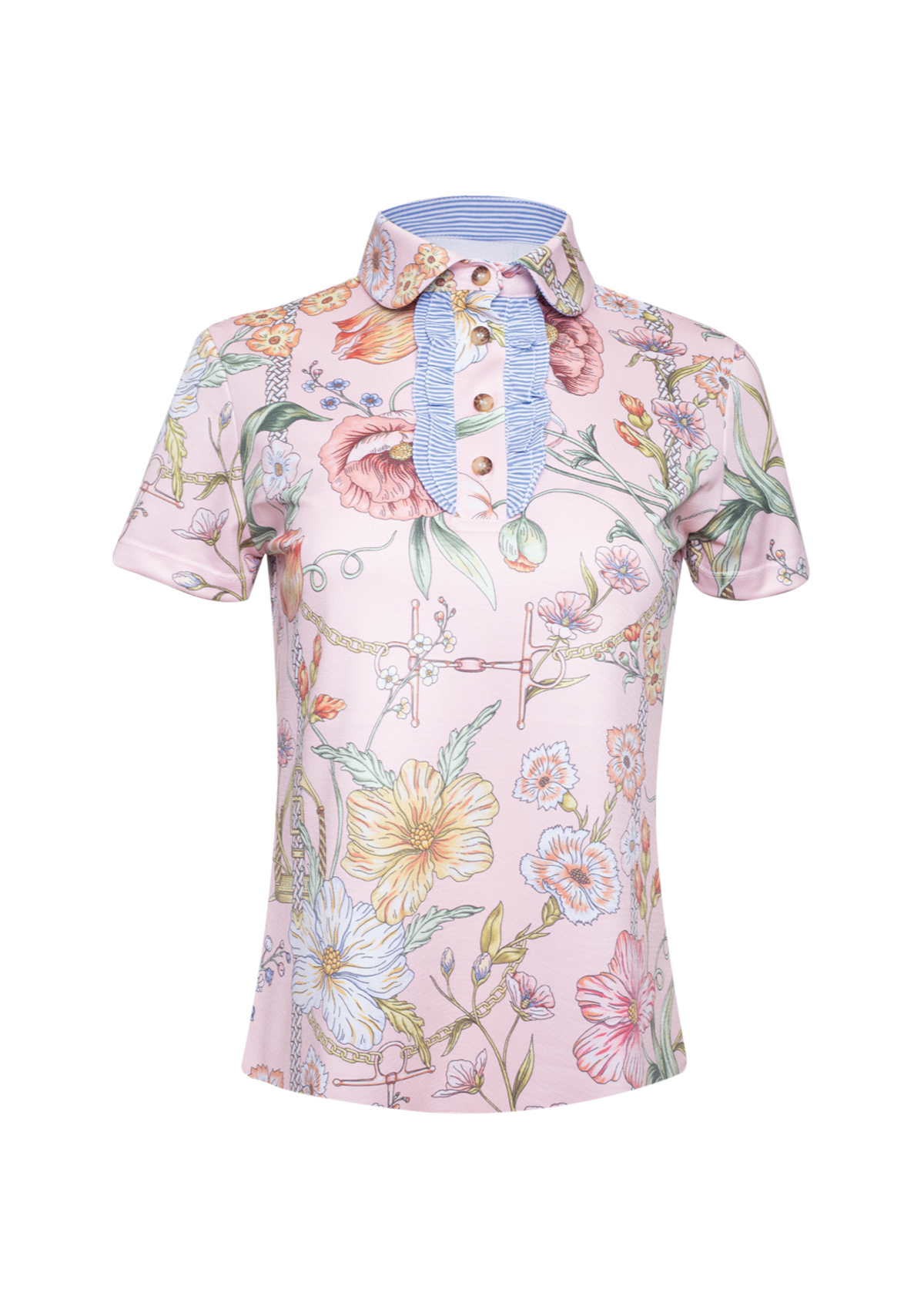 Prairi Polo-Shirt Short Sleeve | Botany Print Rose | High-tech - Rönner