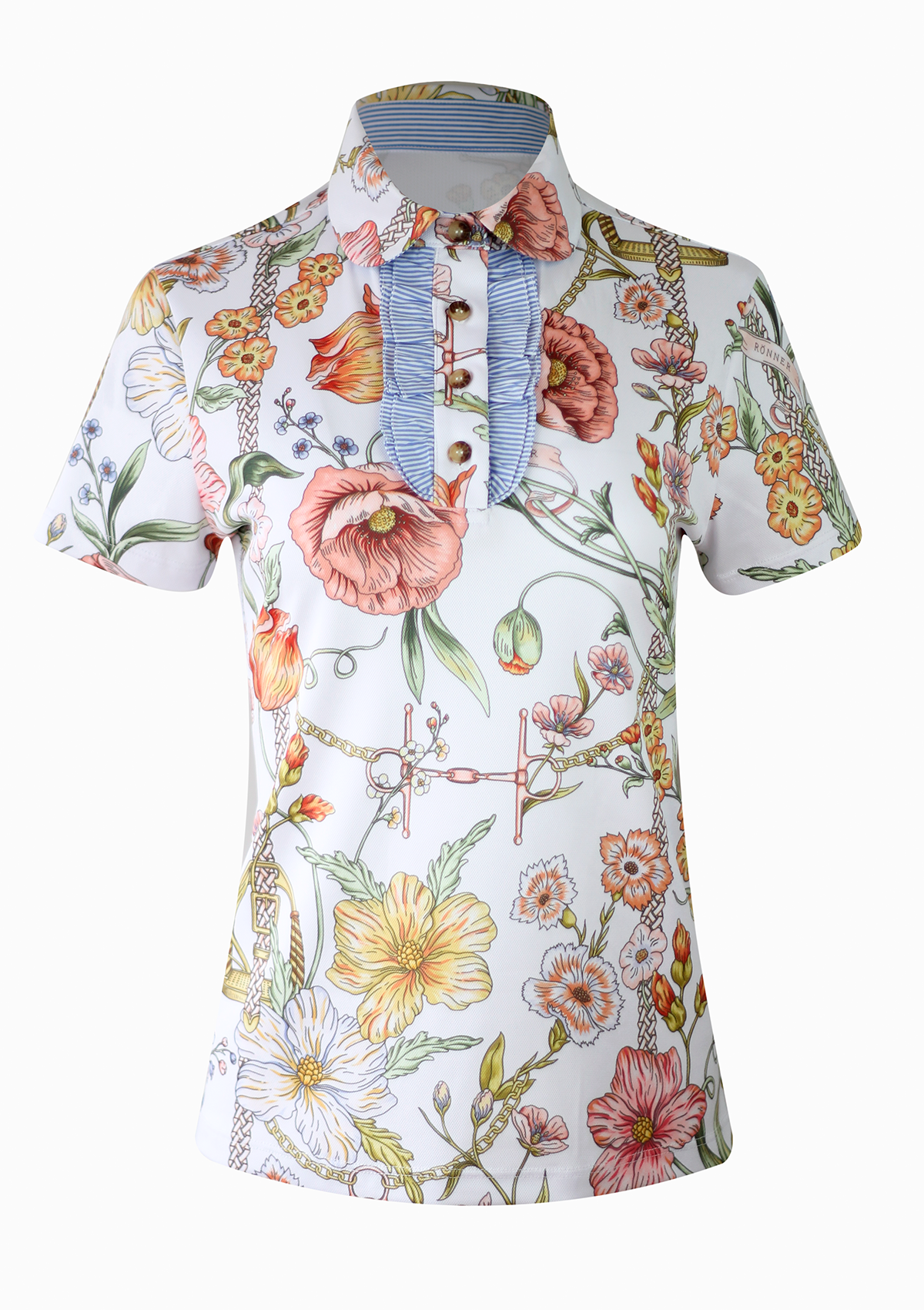 Prairi Polo-Shirt Short Sleeve | Botany Print Blanc | High-tech - Rönner