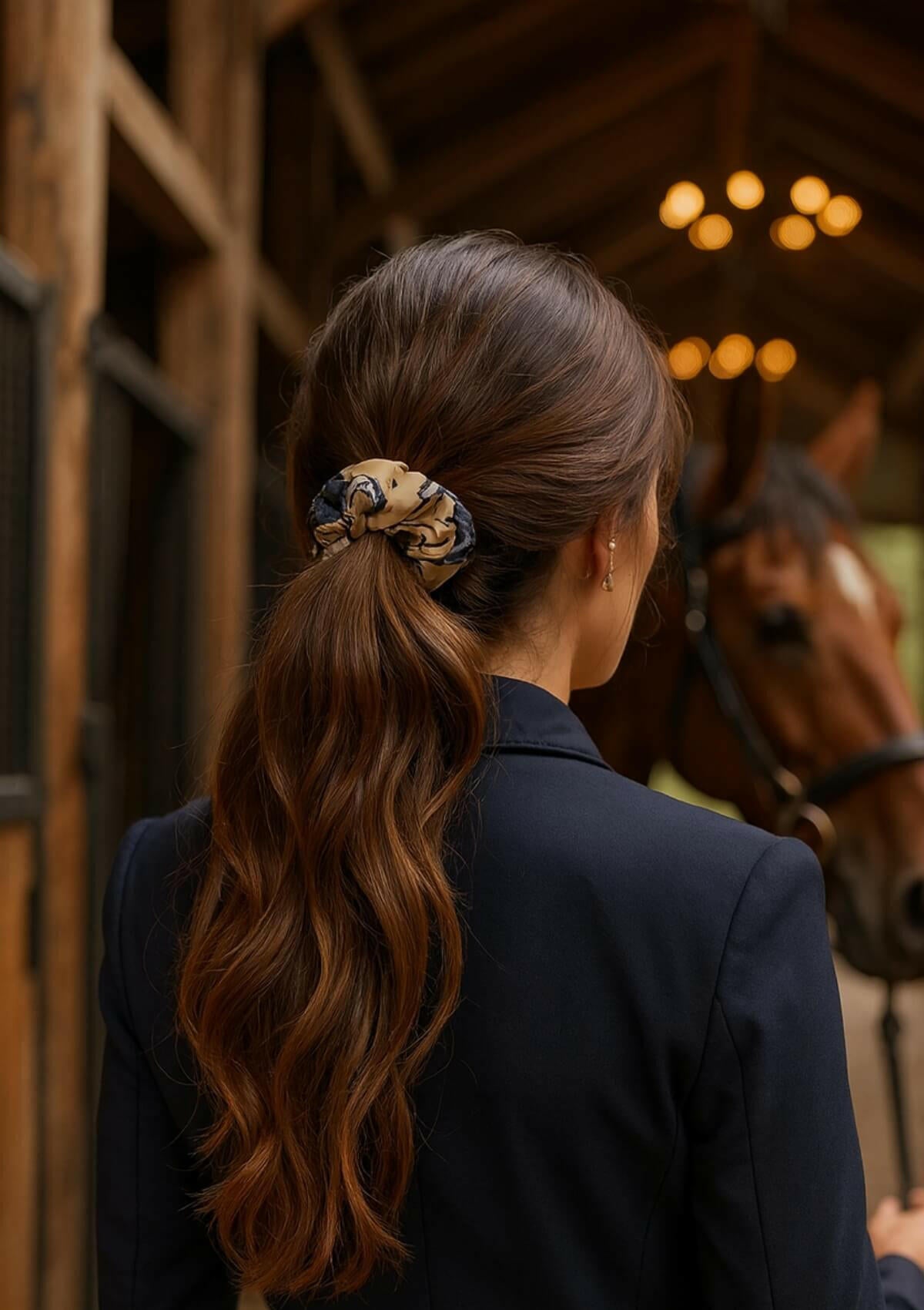 Linen Hair Scrunchie | Lilyrose Print | Blushrose