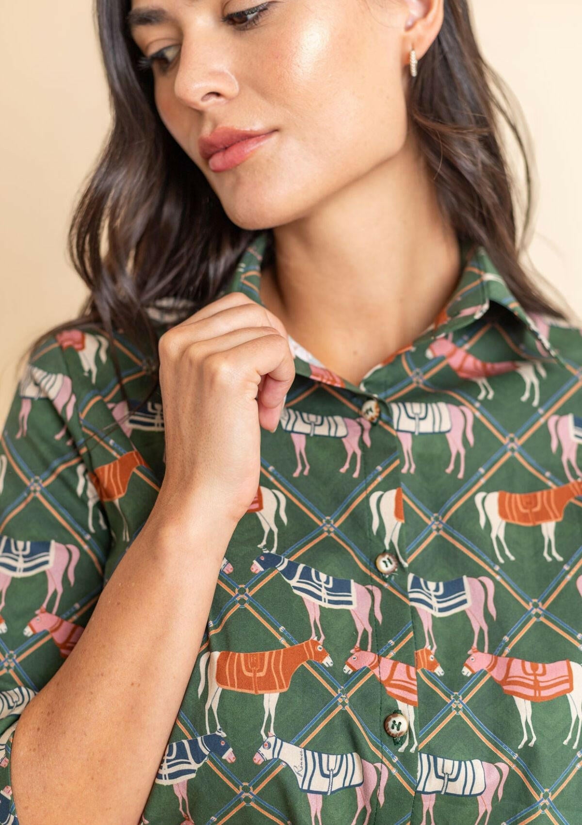 Grand Prix Cotton Shirt-Dress | Hunter Green