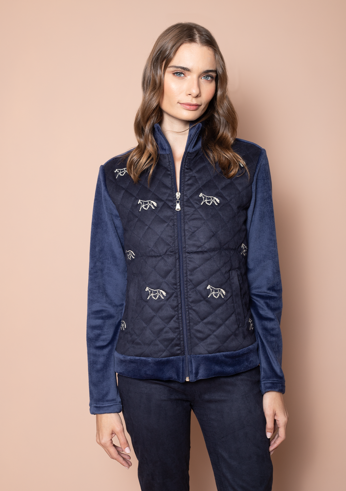 Wanderlust Embroidered Jacket | Navy