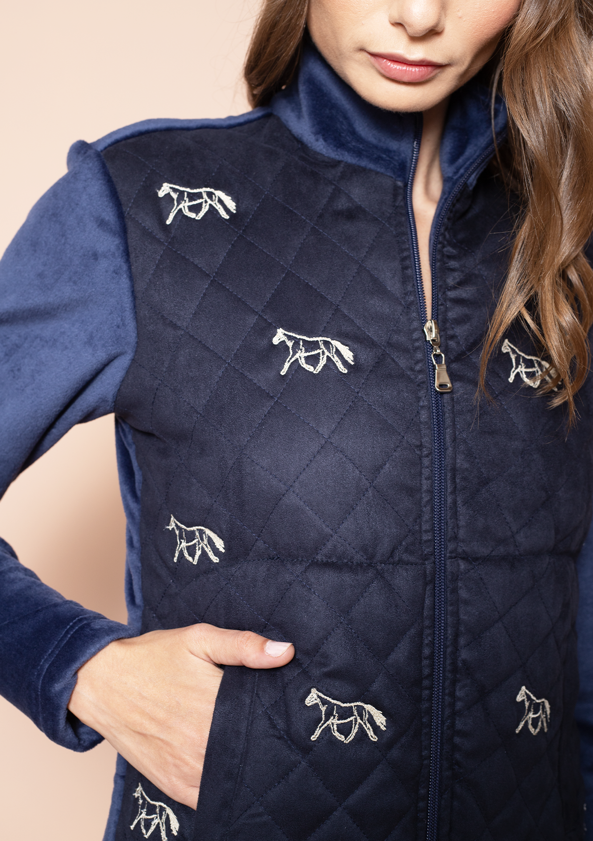 Wanderlust Embroidered Jacket | Navy