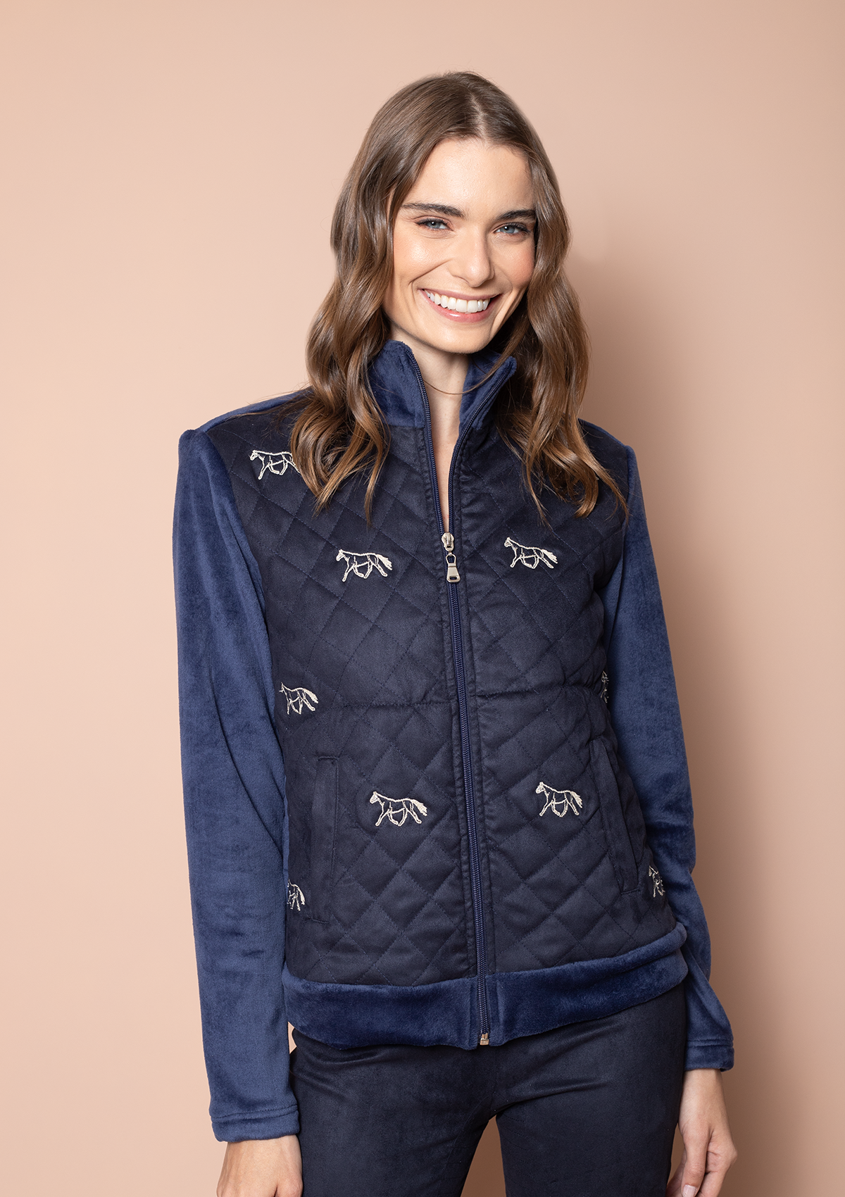 Wanderlust Embroidered Jacket | Navy