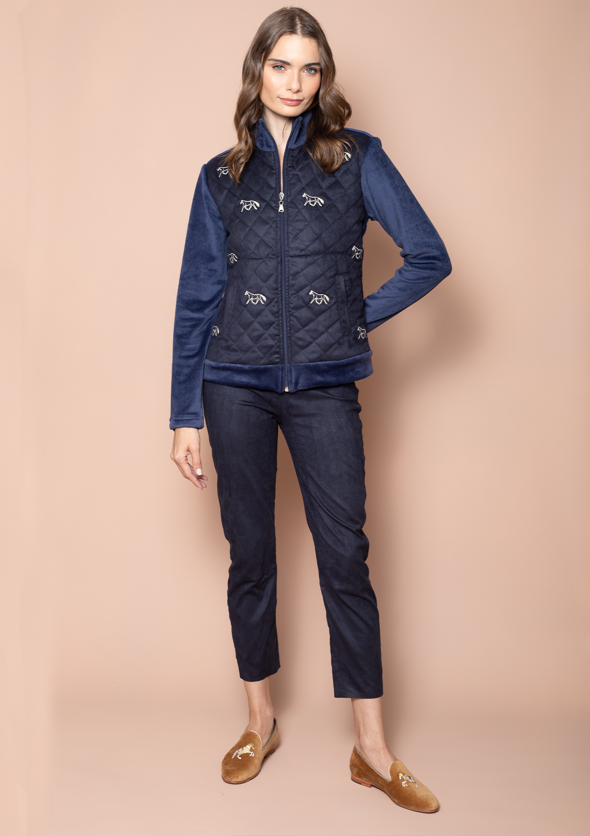 Wanderlust Embroidered Jacket | Navy