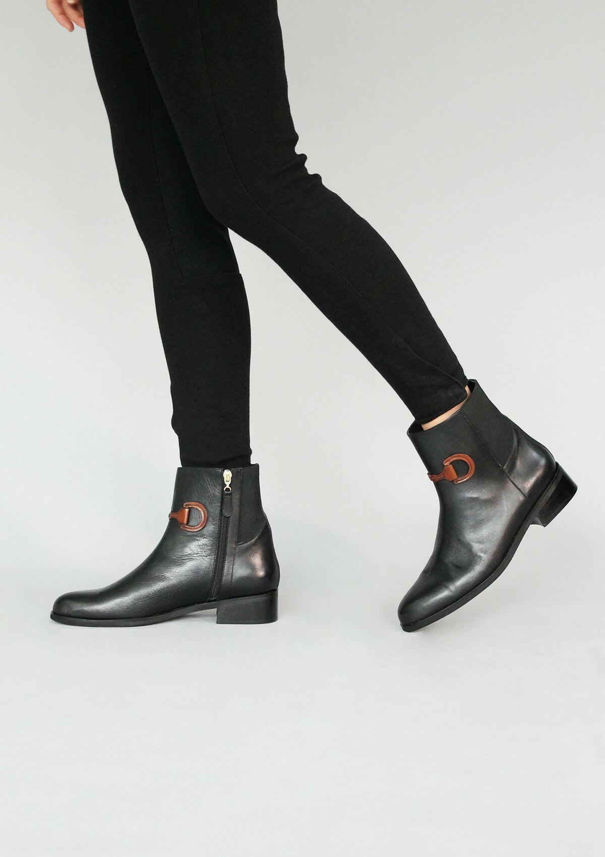 Cavalia Flat Ankle Boots | Suede | Black & Brown