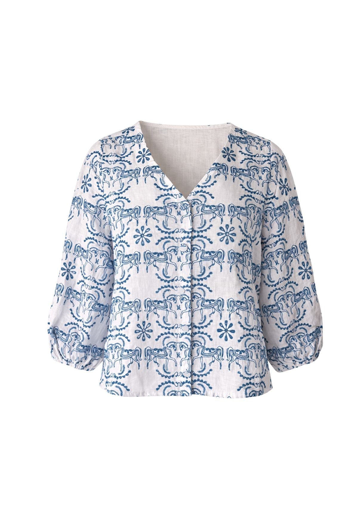 Alma Linen Blouse | Embroidered - RönnerBlousesXS