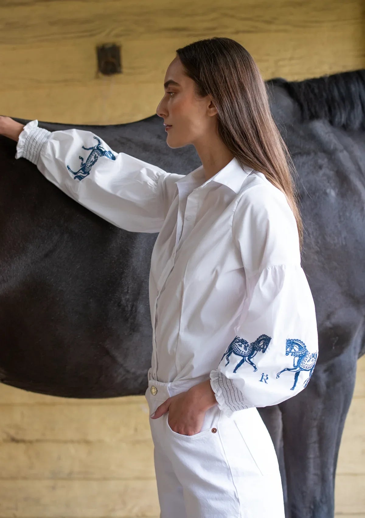 Annie Shirt Embroidered | White - RönnerBlousesXS