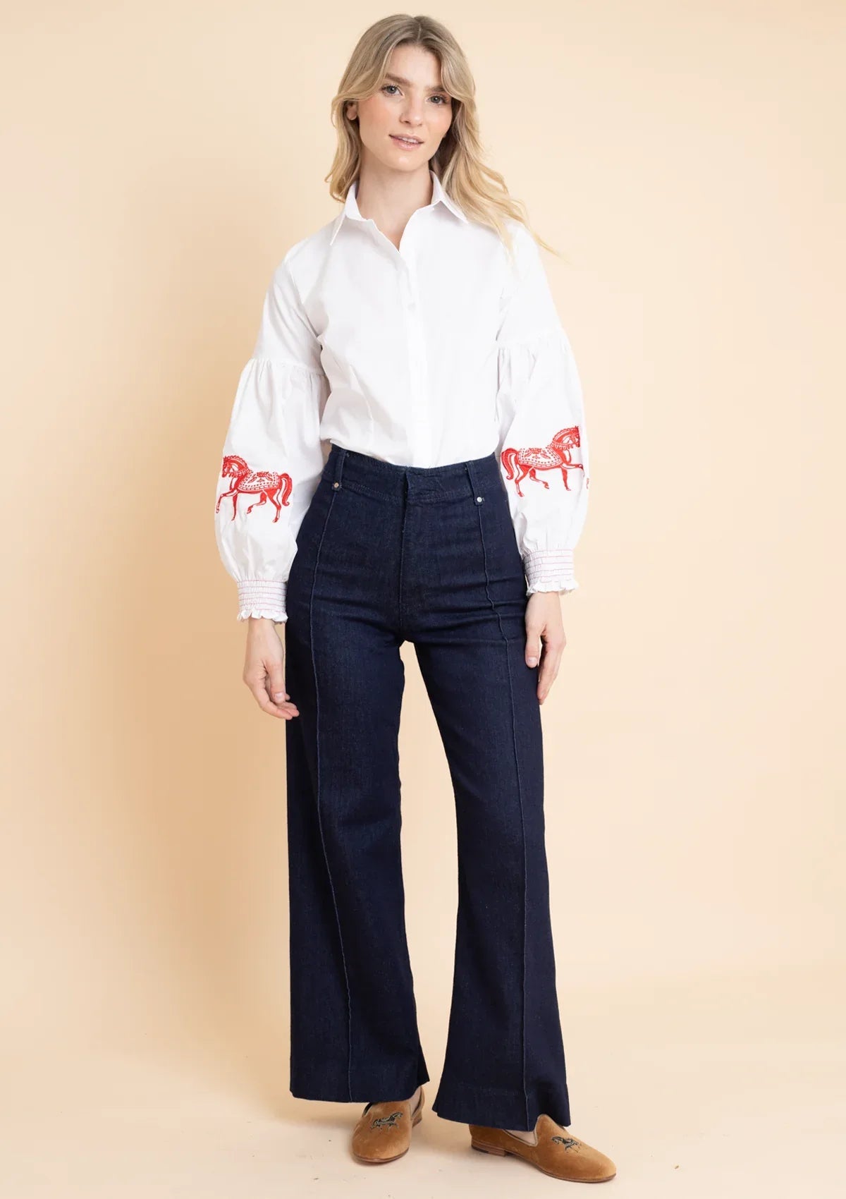 Annie Shirt Embroidered | White - RönnerBlousesXS
