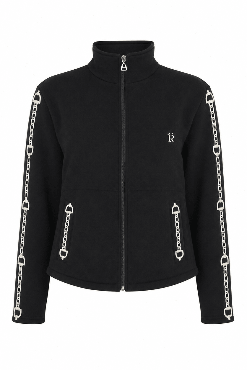 Ava Embroidered Zip Jacket - RönnerJacketsBlack & Cream