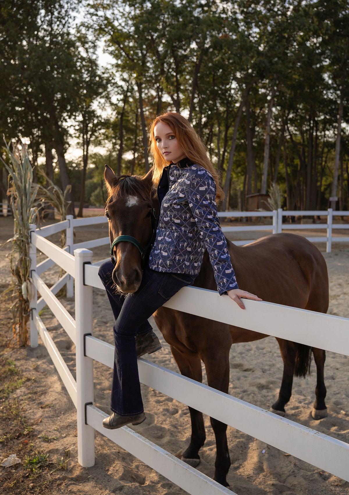 Barn Quilted Jacket | Victory Print | Midnight