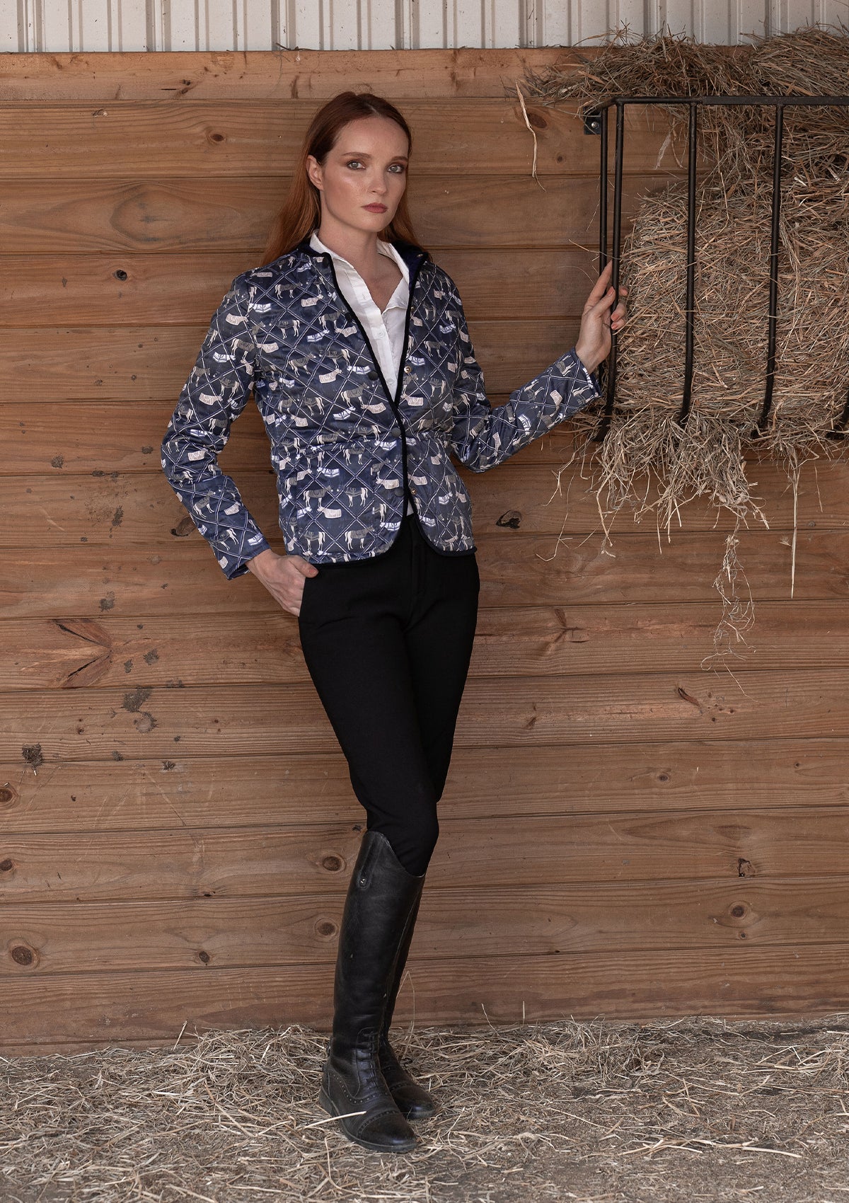 Barn Quilted Jacket | Victory Print | Midnight