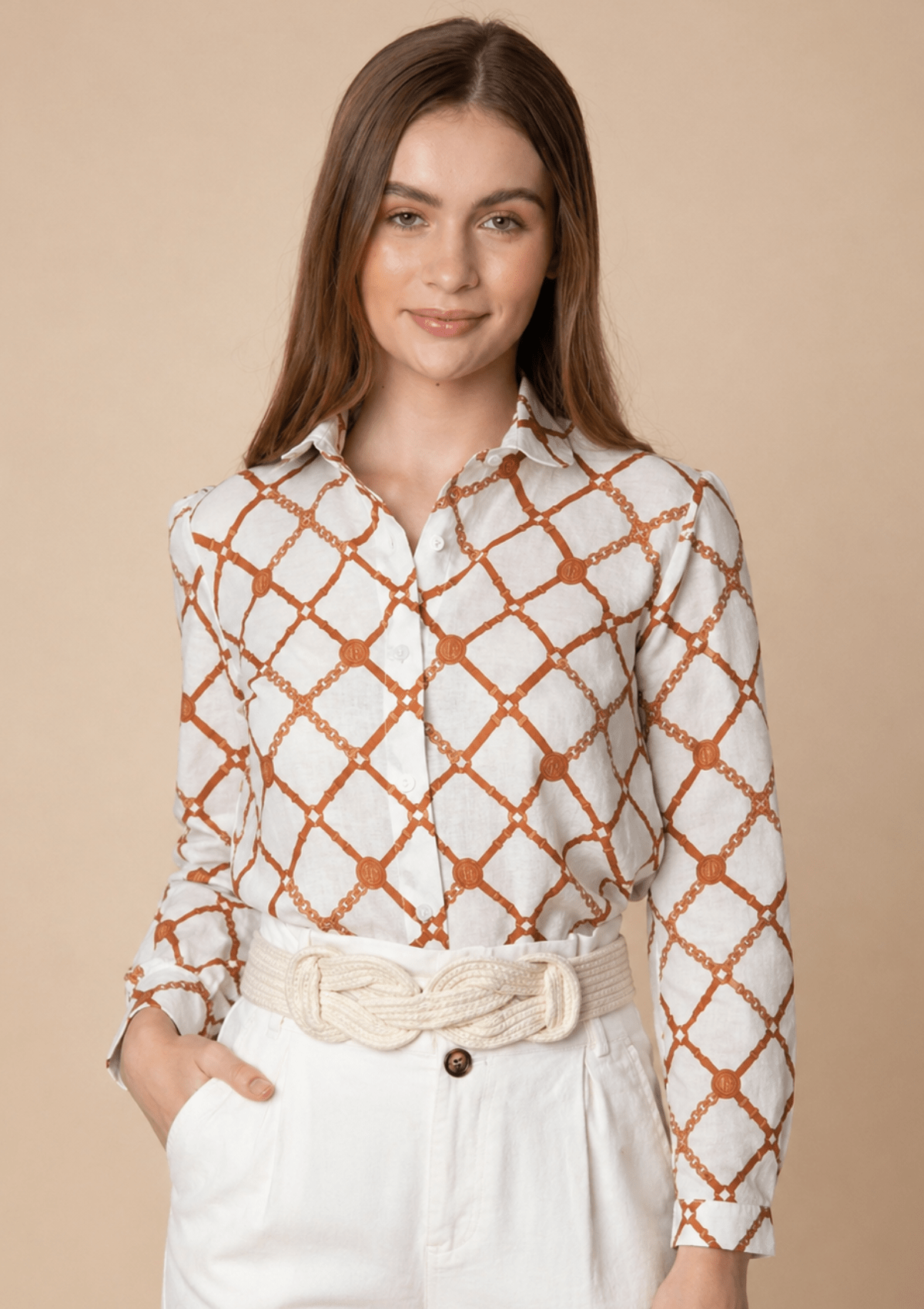 Basic Linen Shirt | Beltina Print - RönnerShirtXS