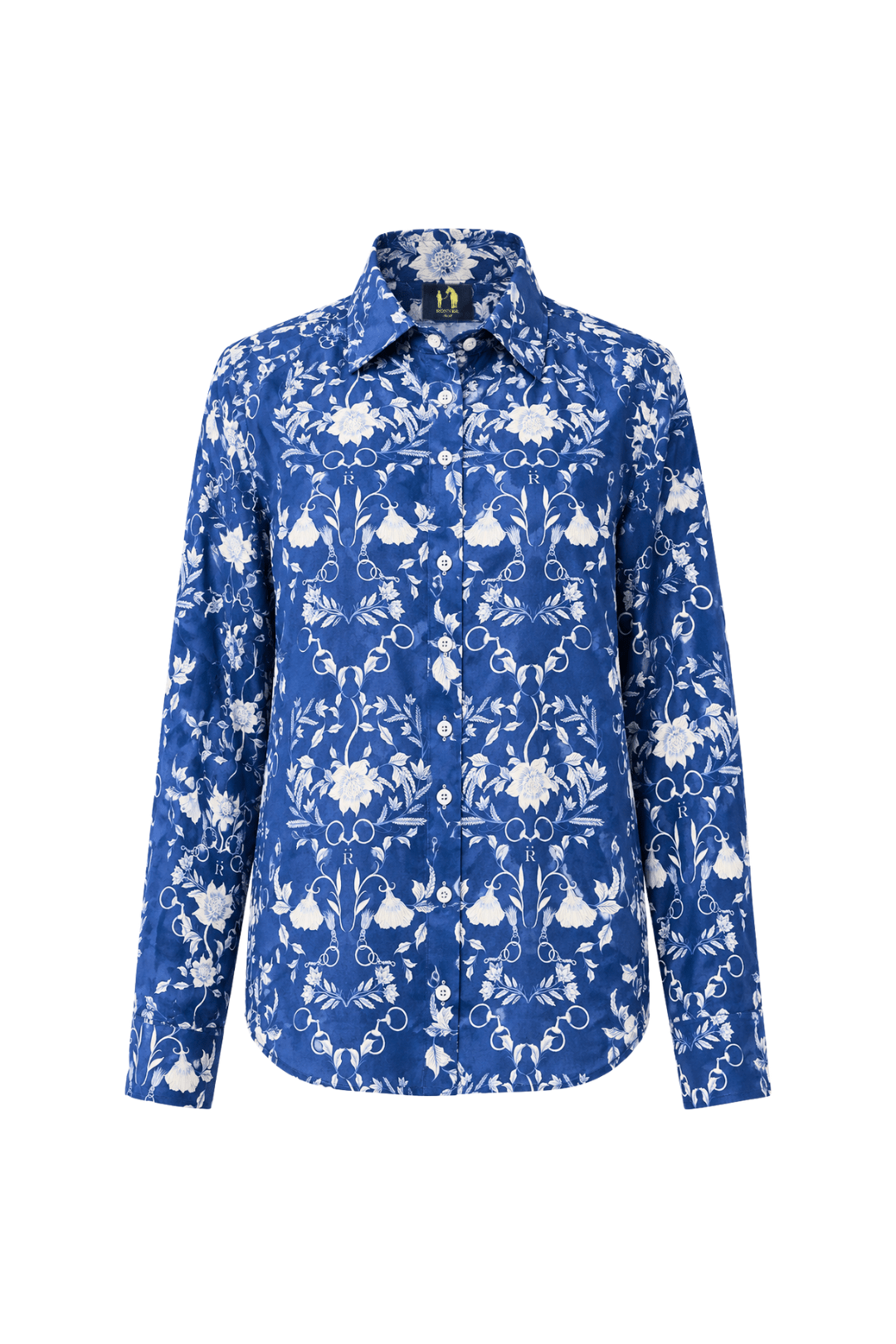 Basic Linen Shirt | Bridle Botanica Print - RönnerRoyal Blue
