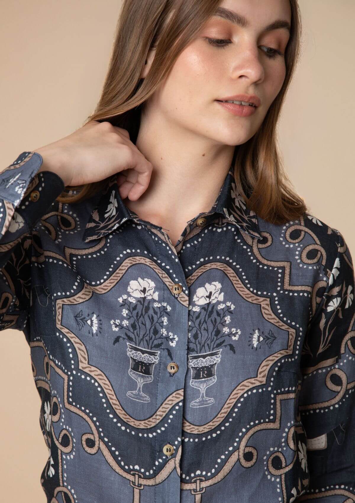 Basic Linen Shirt | Veranda Print