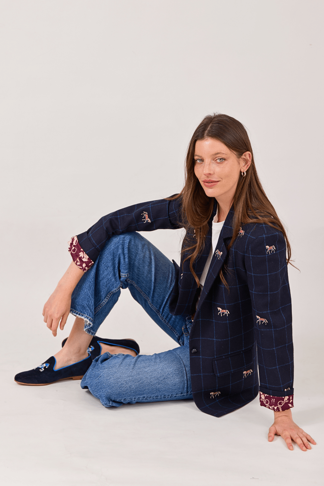 Belmont Blazer | Embroidered Italian Wool - RönnerBlazerNavy Plaid