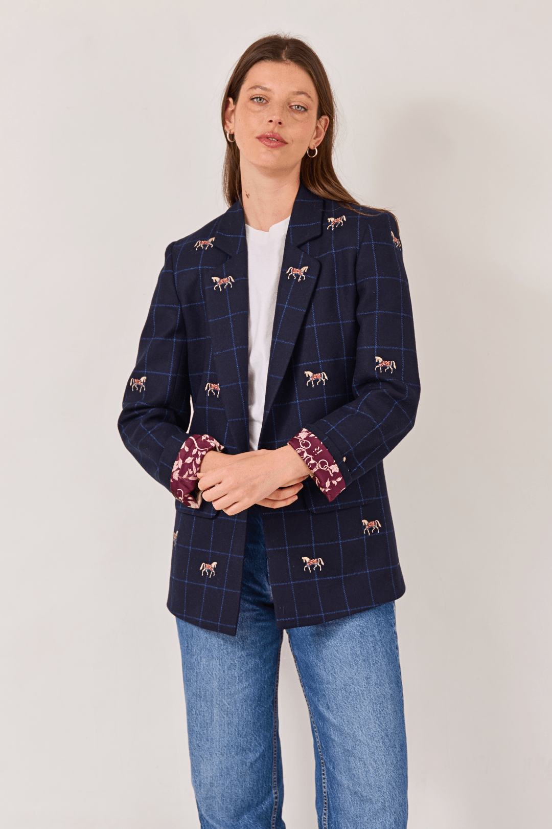 Belmont Blazer | Embroidered Italian Wool - RönnerBlazerNavy Plaid