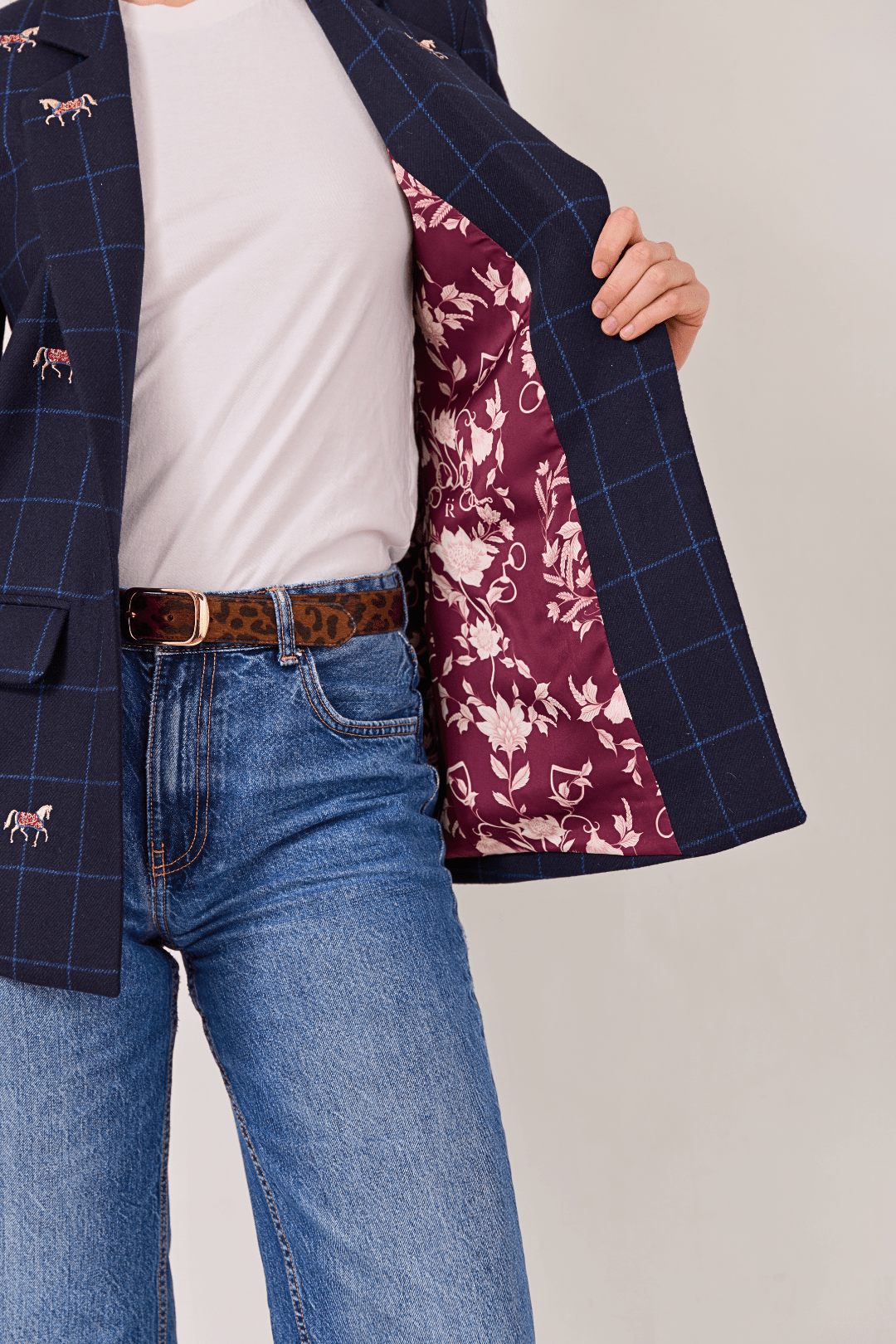 Belmont Blazer | Embroidered Italian Wool - RönnerBlazerNavy Plaid