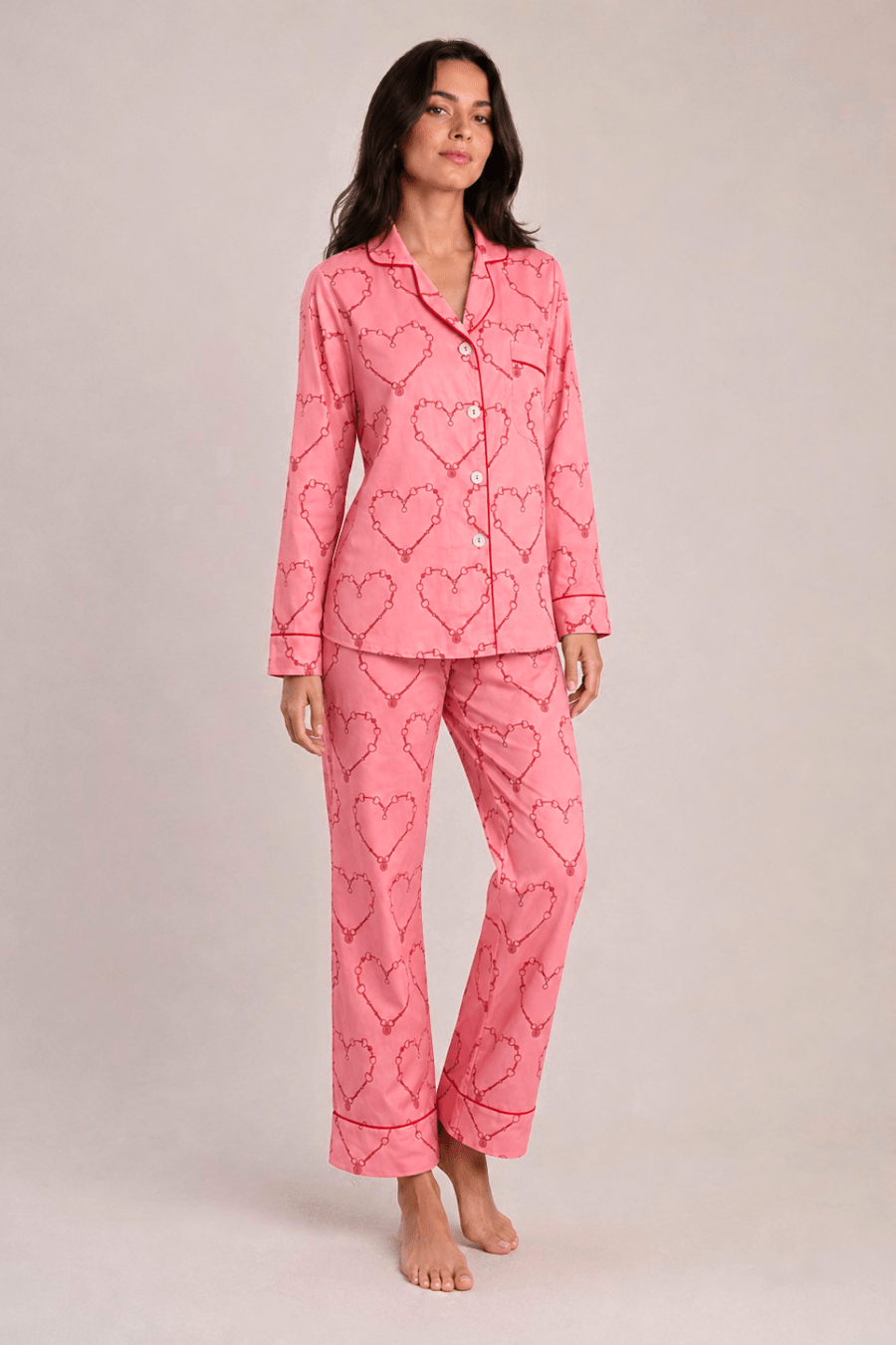 Bit of Love PJ Set | Watermelon Pink | Long Sleeve - RönnerLong Sleeve SetXS