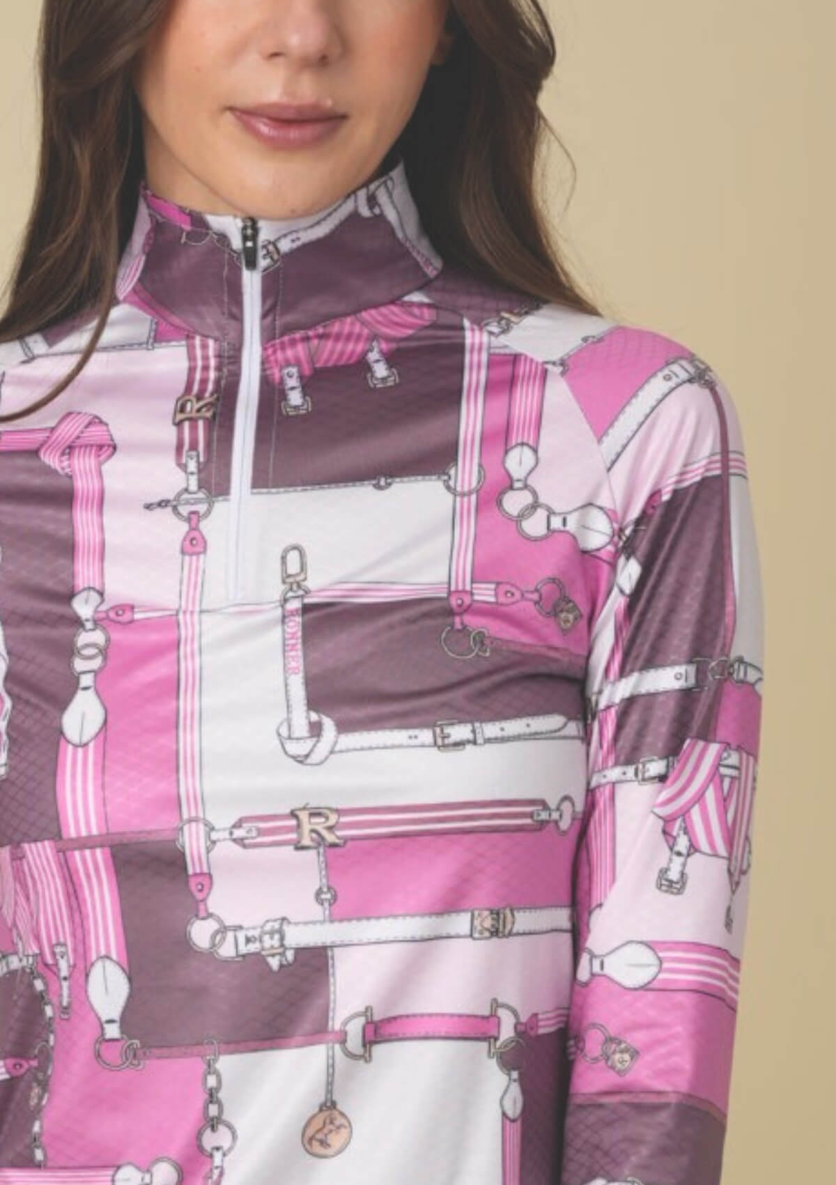 Bliss Q-Zip | Long Sleeve | Jubilea Print | Hot Pink