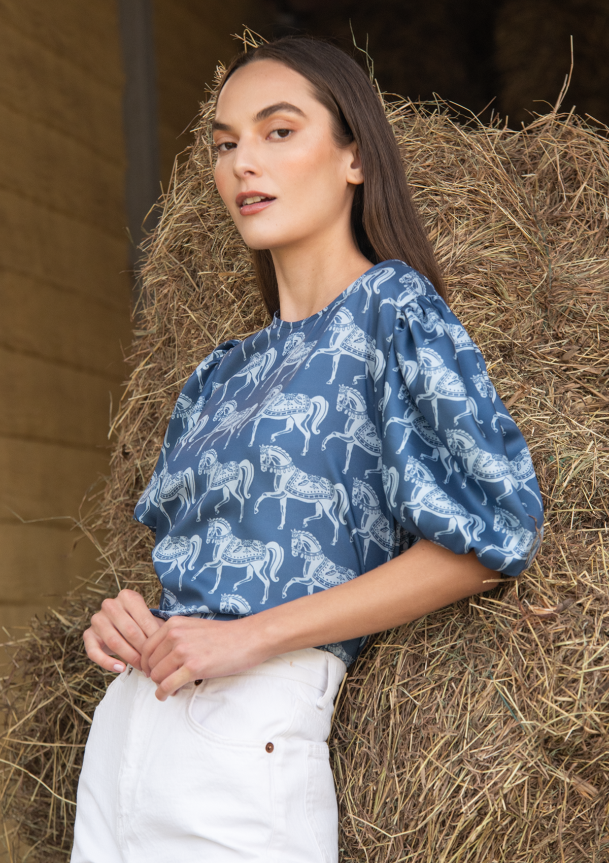 Rosamare Blouse | Blossomare Print | Sapphire - Rönner