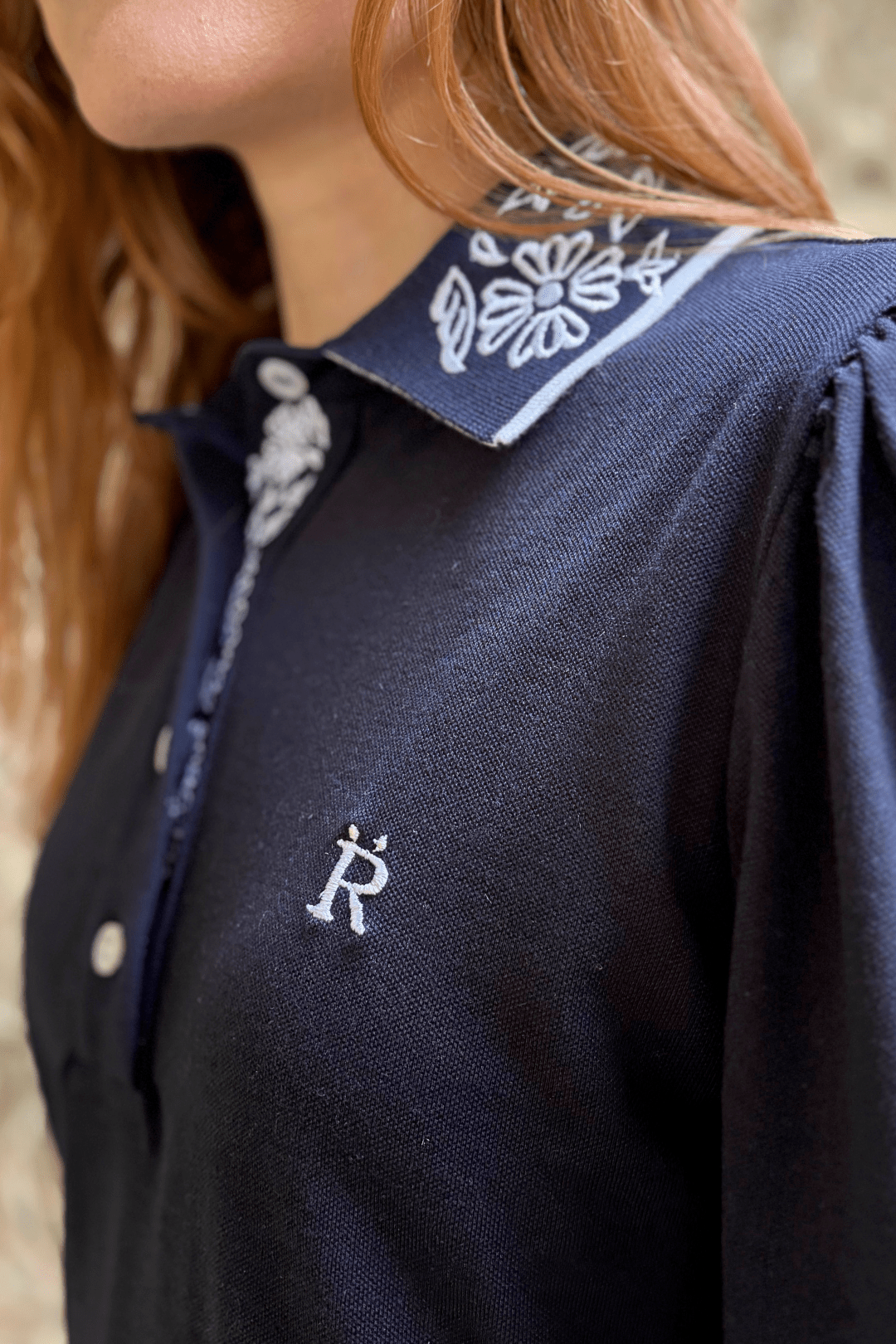 Briar | Embroidered Polo-Shirt | Long Sleeve - RönnerPolo ShirtNavy