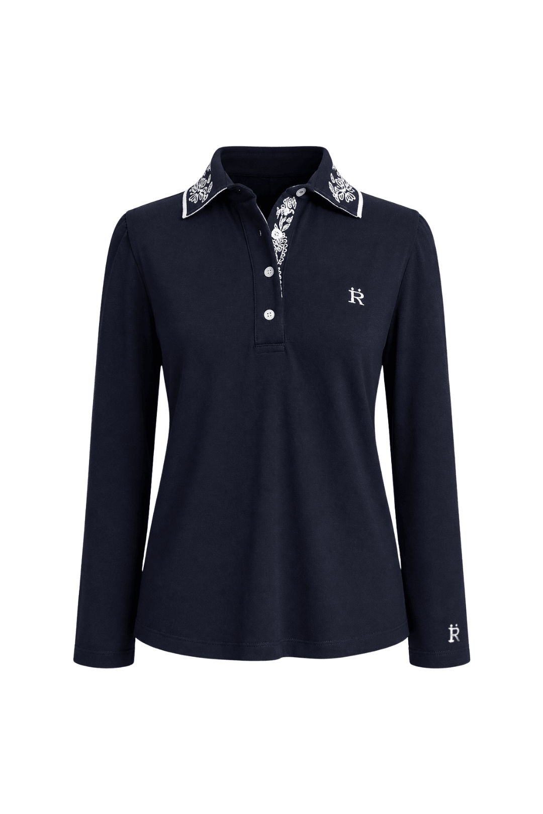 Briar | Embroidered Polo-Shirt | Long Sleeve - RönnerPolo ShirtNavy