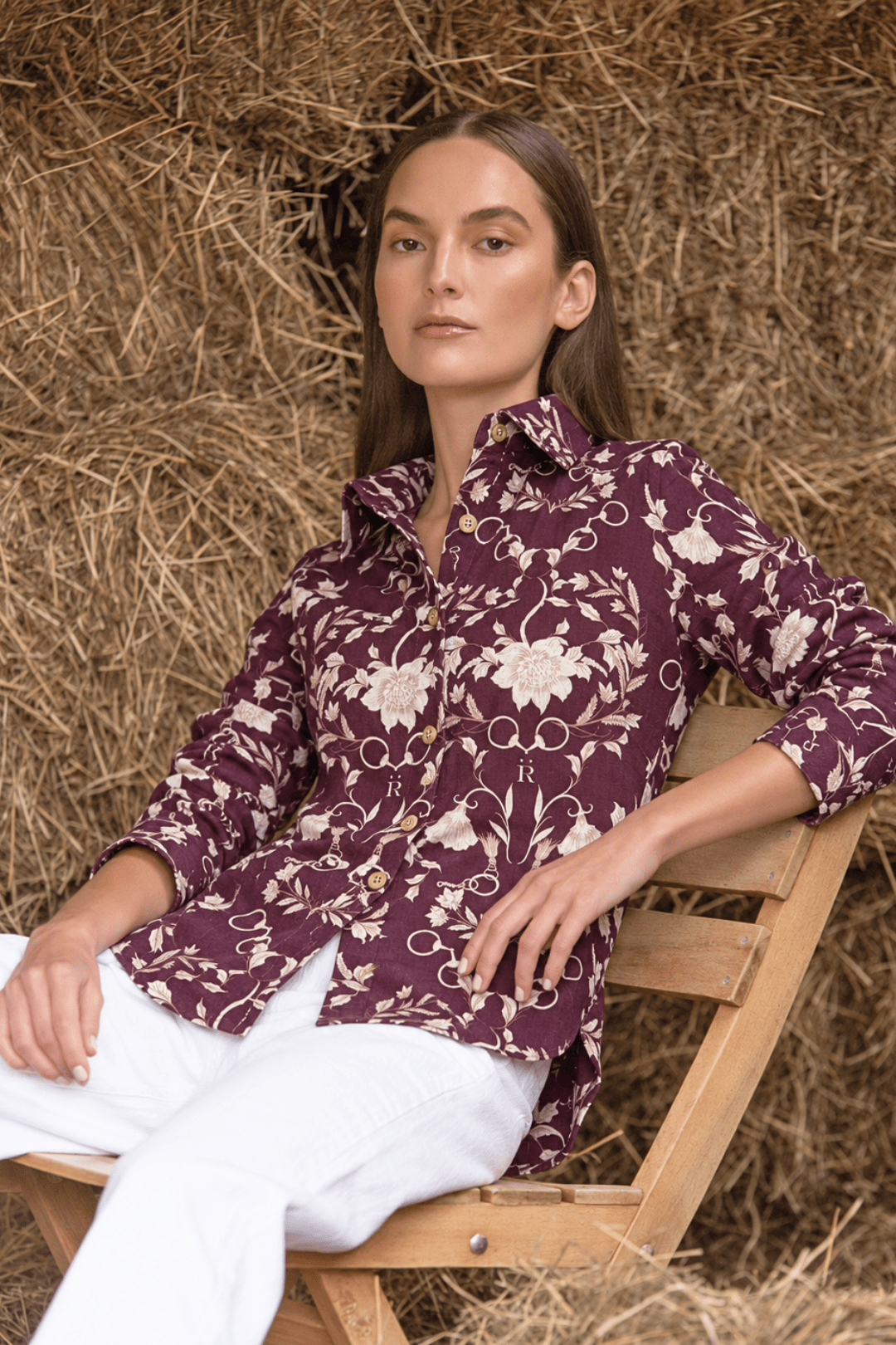Bridle Botanica Basic Linen Shirt - RönnerBurgundy