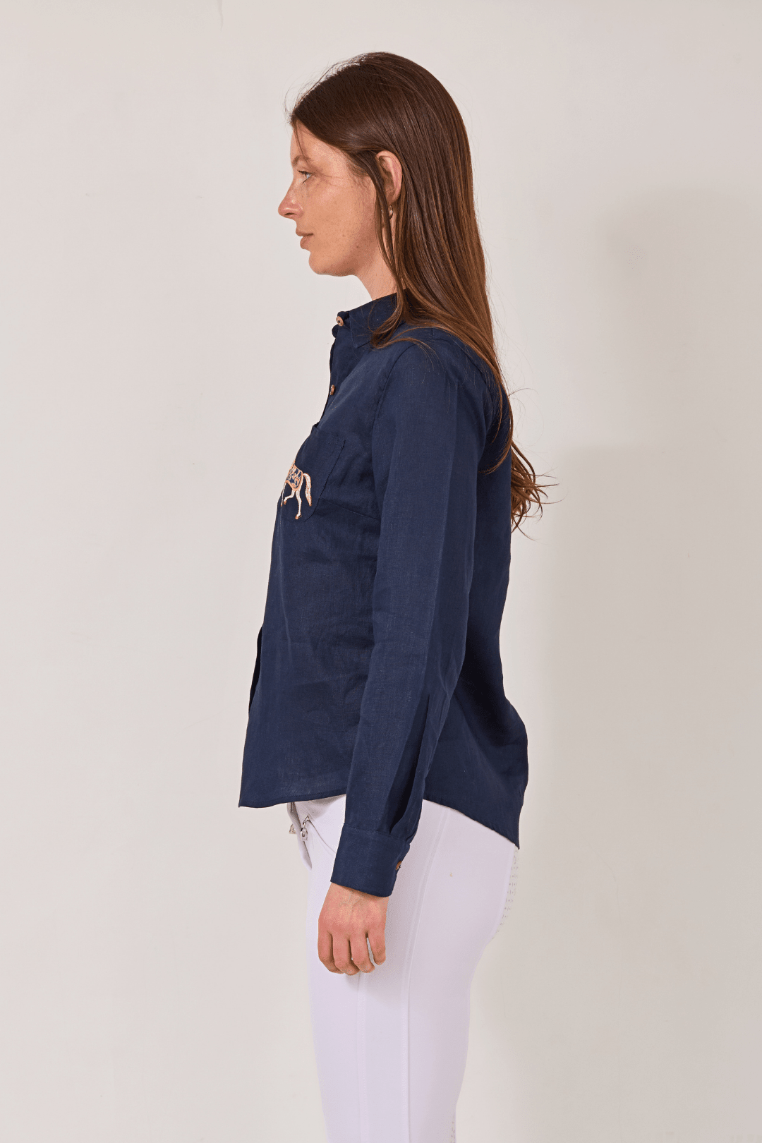 Campera Embroidered Linen Shirt - RönnerNavy