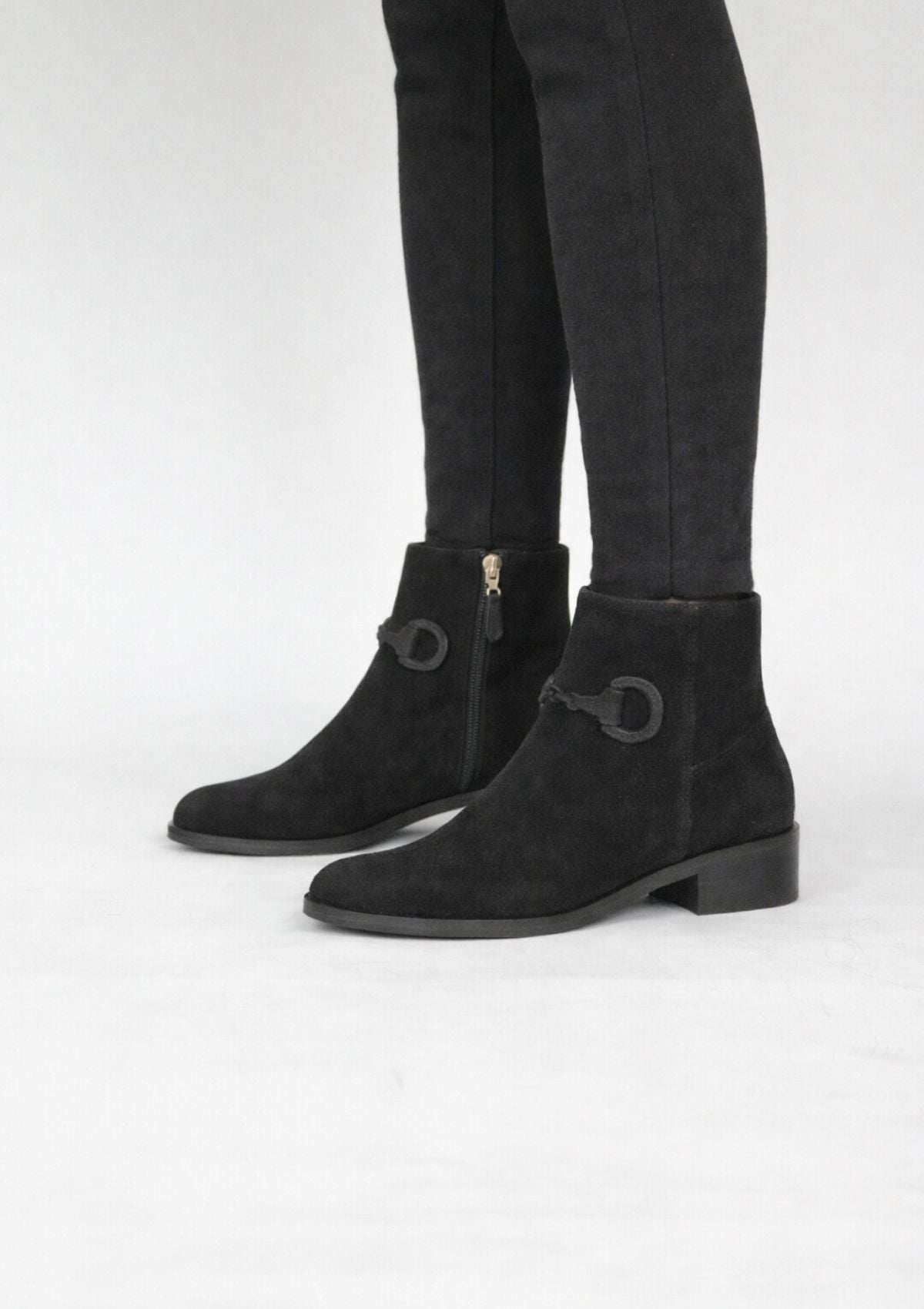 Cavalia Flat Ankle Boots | Suede | Black - RönnerBoots36