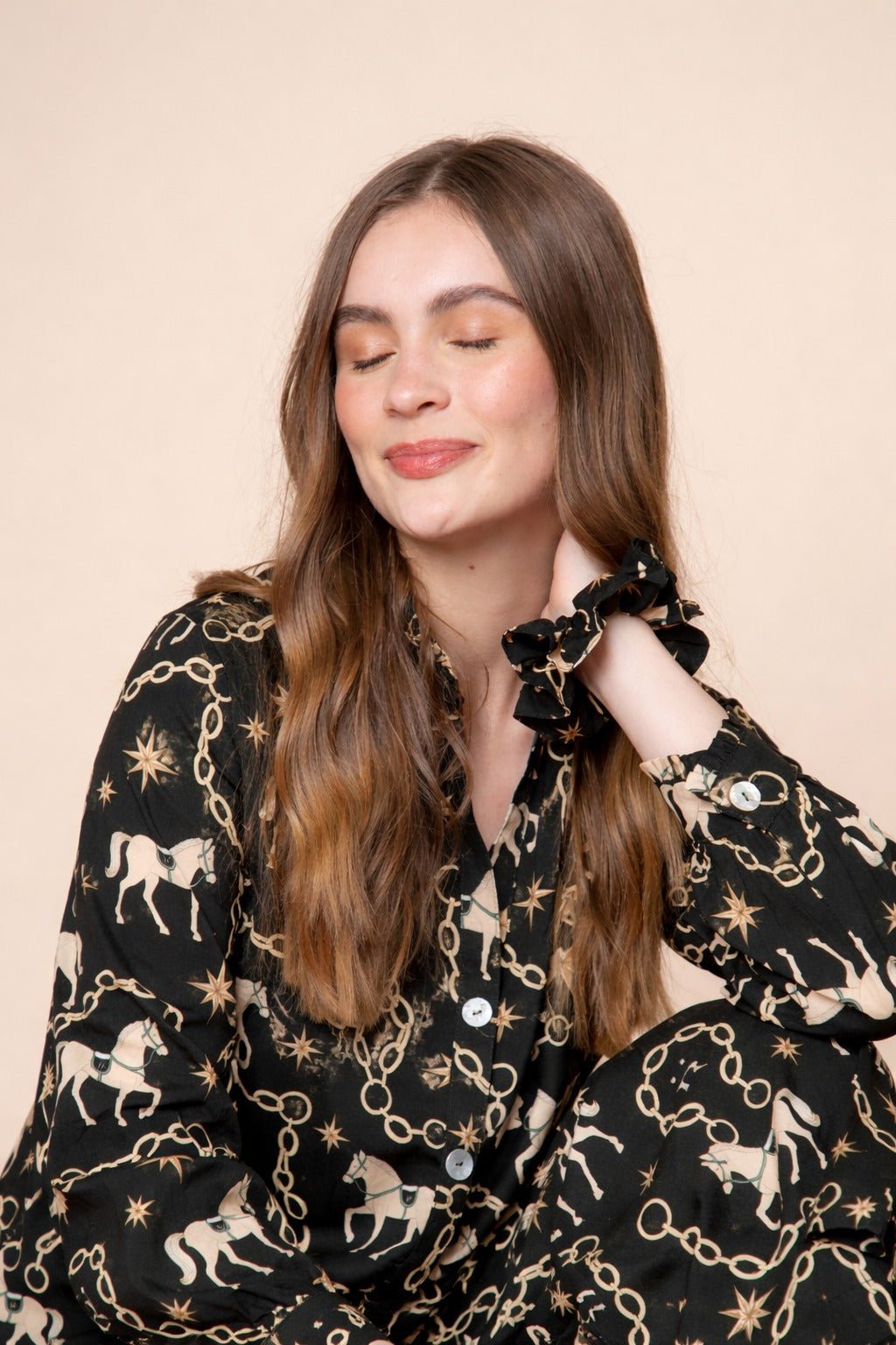 Celeste | Hair Scrunchie | Magical Horse Print - RönnerAccesoriesEvergreen