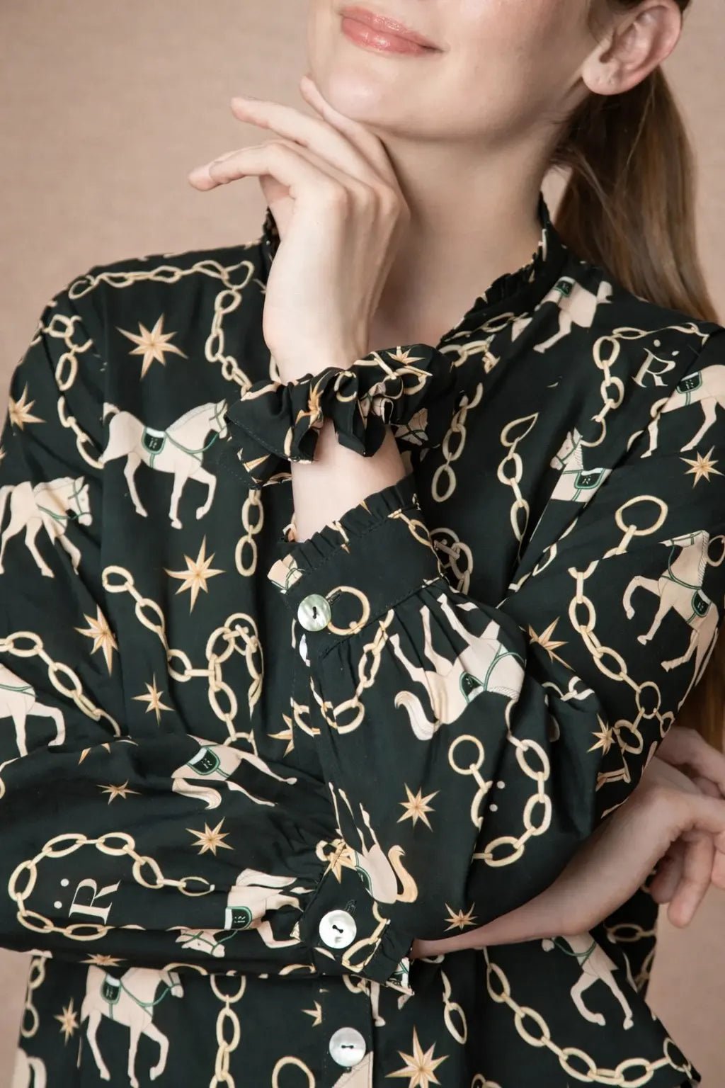 Celeste | Hair Scrunchie | Magical Horse Print - RönnerAccesoriesEvergreen