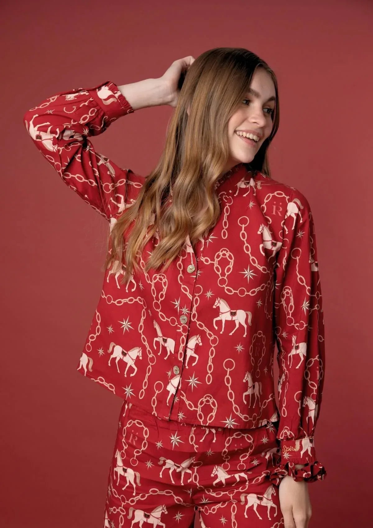 Celeste PJ's Set | Long Sleeve | Magical Horse Print - RönnerLong Sleeve SetWine