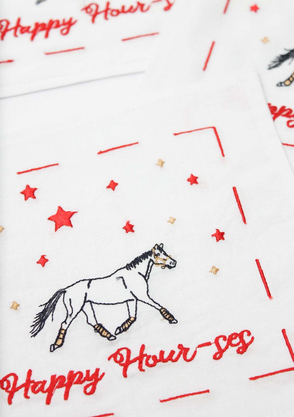 Happy Hour-ses | Embroidered Cocktail Napkins