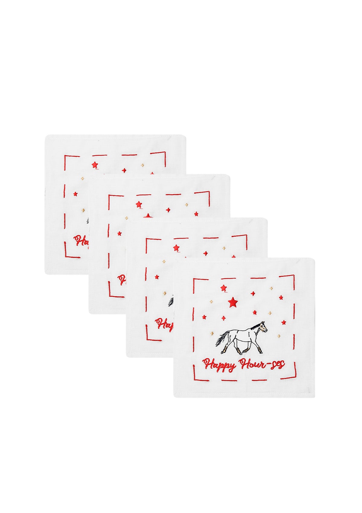 Happy Hour-ses | Embroidered Cocktail Napkins