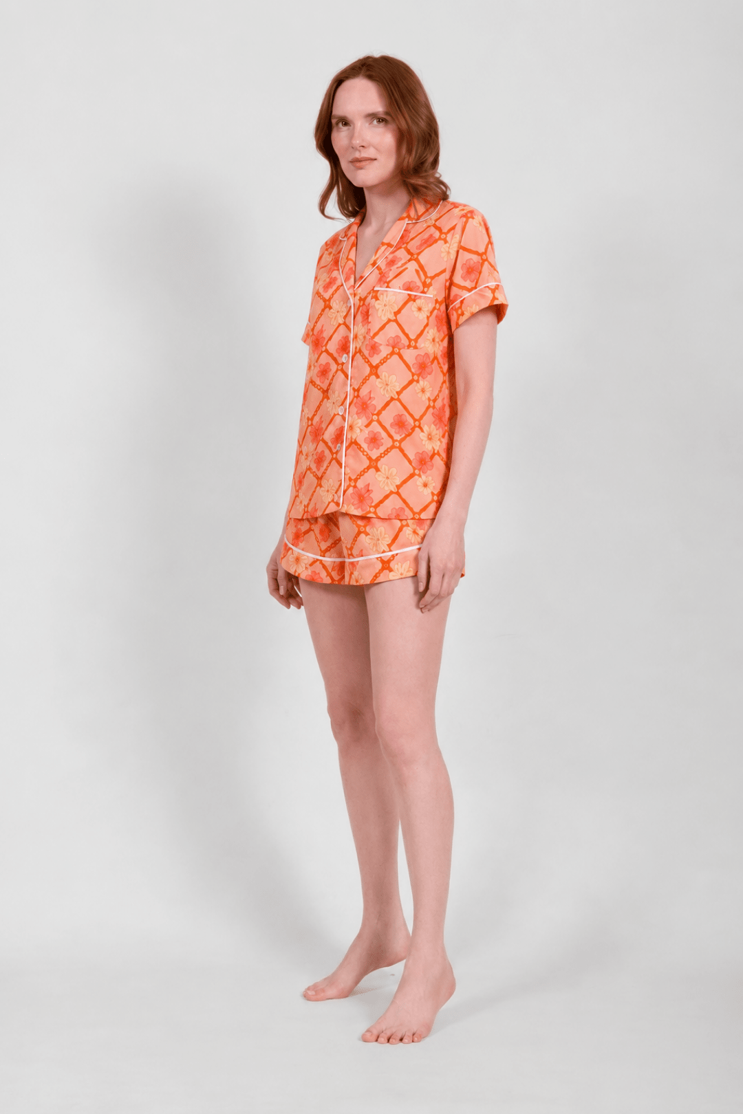 Dahlia PJ Set | Short Sleeve - RönnerShort Sleeve SetCoral