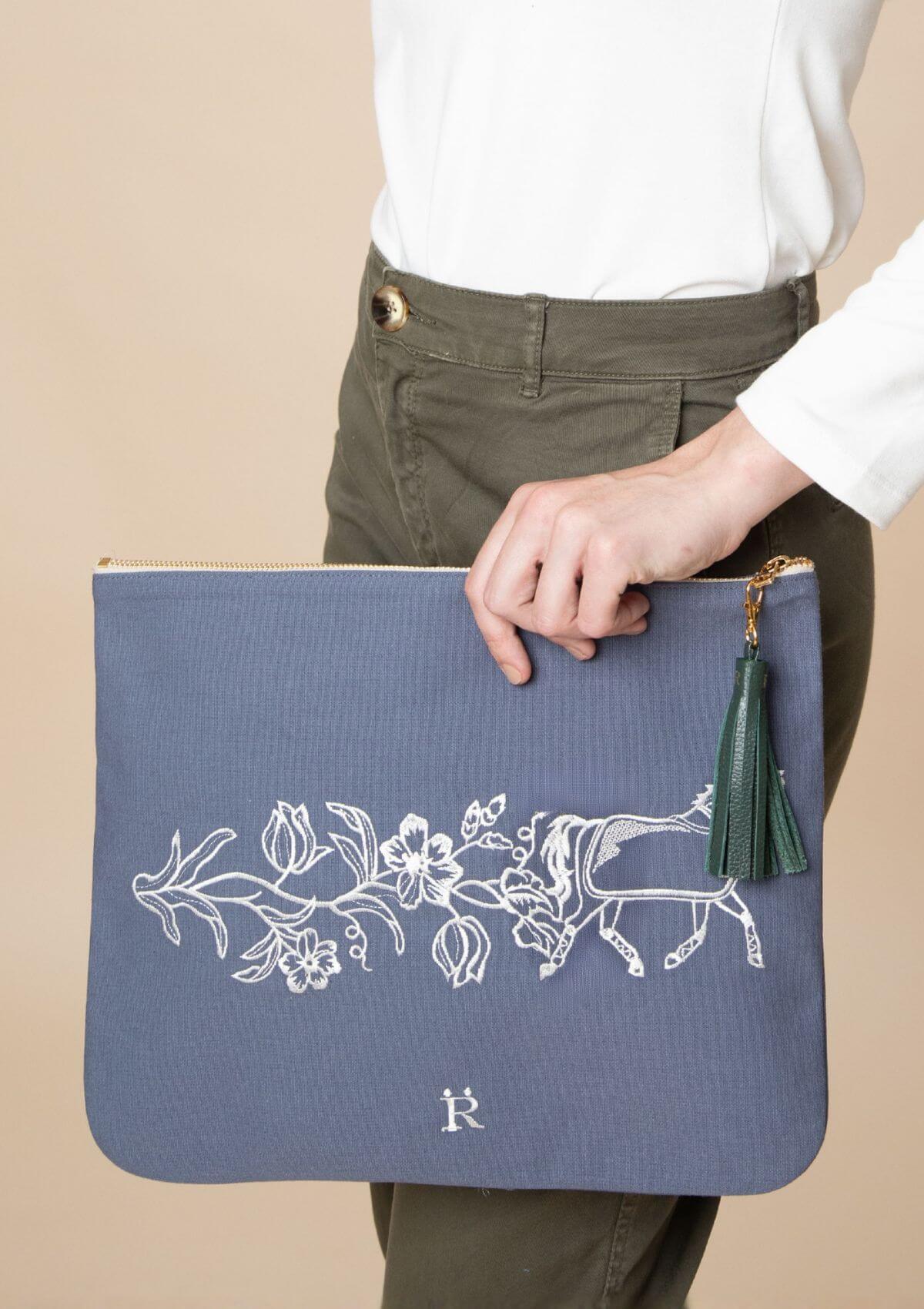 Dancing Horses Pouch | Blue - RönnerBlue