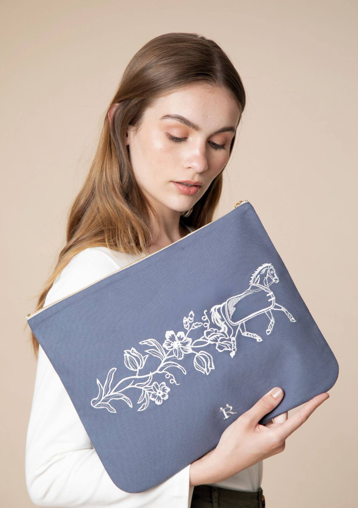 Dancing Horses Pouch | Blue - RönnerBlue