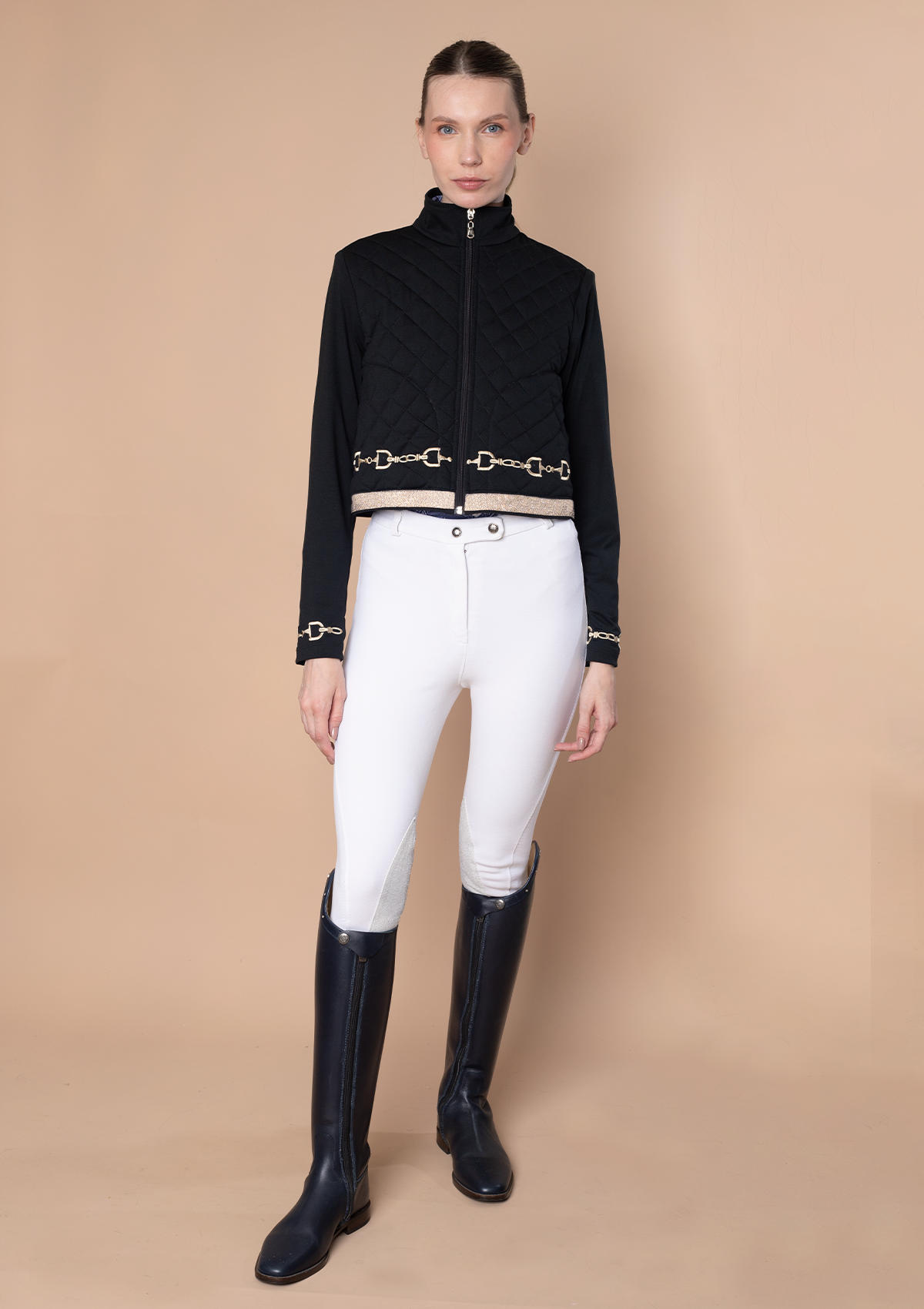 Ember Embroidered Cropped Zip Jacket | Black - Rönner